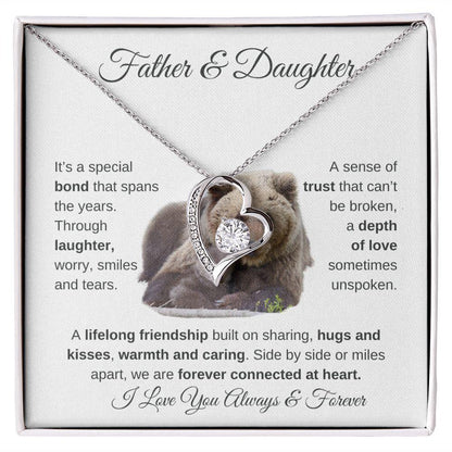 Father & Daughter | Forever Connected At Heart | Forever Love Necklace - ALL4THEGIFTOFIT