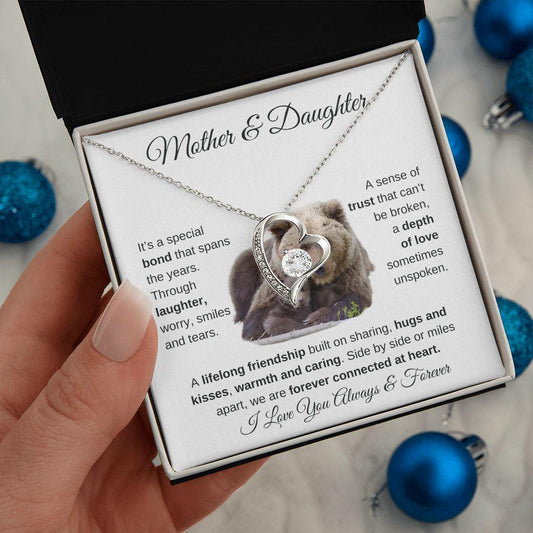 Mother & Daughter | Forever Connected At Heart | Forever Love Necklace - ALL4THEGIFTOFIT
