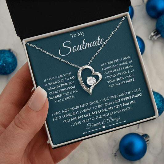 To My Soulmate | In Your Eyes I Have Found My Home | Forever Love Necklace - Gift for Wife, Fiance, Girlfriend - ALL4THEGIFTOFIT