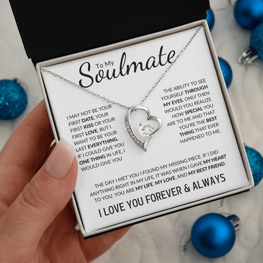 To My Soulmate | Through My Eyes | Forever Love Necklace - Gift for Wife, Fiance, Girlfriend - ALL4THEGIFTOFIT