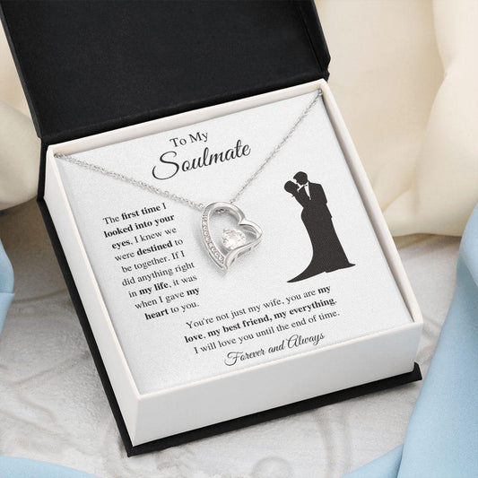 To My Soulmate | My Love, My Everything | Forever Love Necklace - Gift for Wife, Fiance, Girlfriend - ALL4THEGIFTOFIT