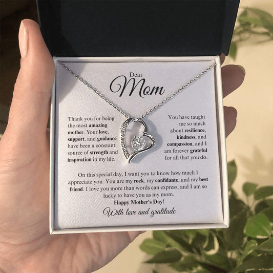 Dear Mom | Most Amazing Mother | Forever Love Necklace - Gift for Mother's Day, Birthday, Holidays, Just Because - ALL4THEGIFTOFIT