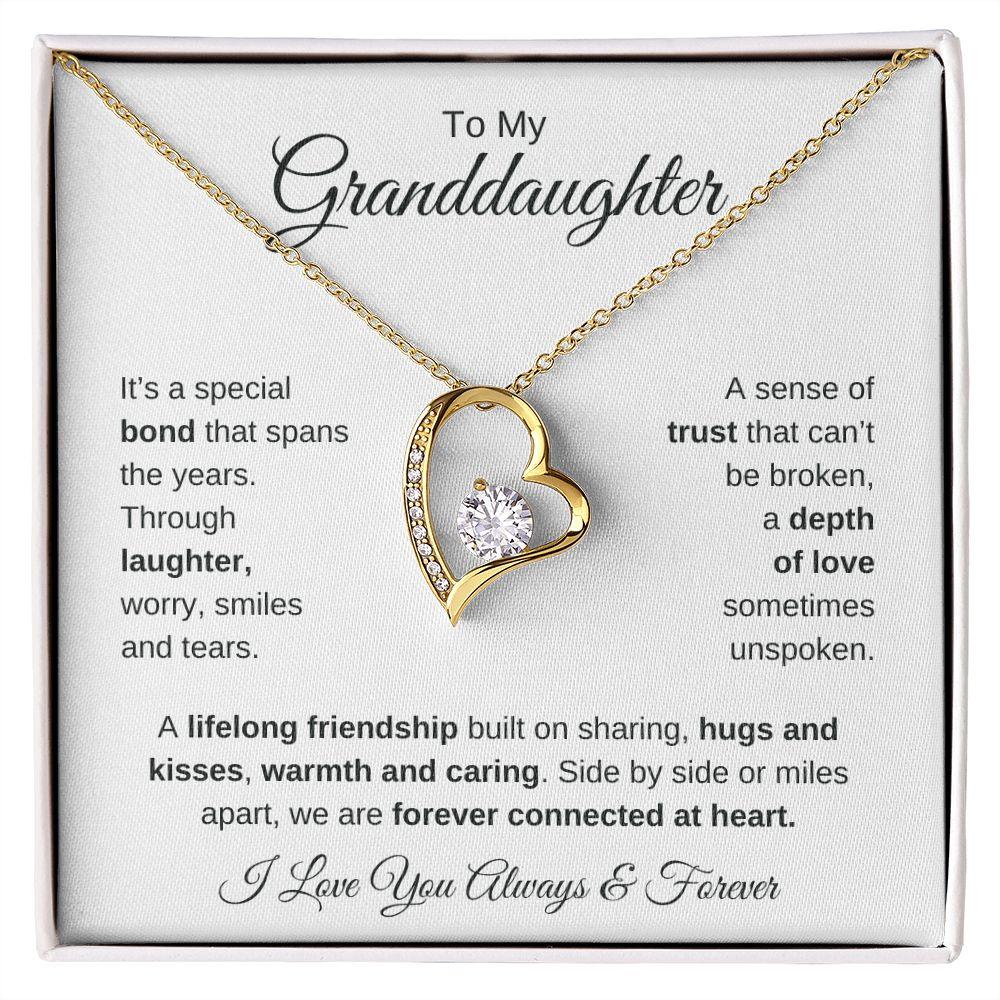 To My Granddaughter | Forever Connected at Heart | Forever Love Necklace - Gift for Birthday, Holidays, Just Because - ALL4THEGIFTOFIT