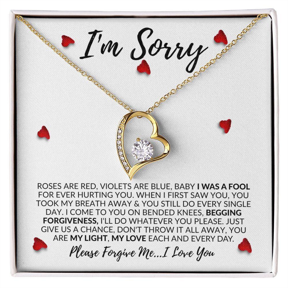 I'm Sorry - Please Forgive Me | Forever Love Necklace - Gift for Wife, Soulmate, Fiancée, Girlfriend - ALL4THEGIFTOFIT