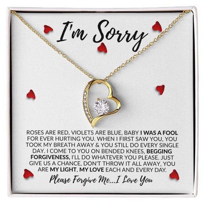 I'm Sorry - Please Forgive Me | Forever Love Necklace - Gift for Wife, Soulmate, Fiancée, Girlfriend - ALL4THEGIFTOFIT
