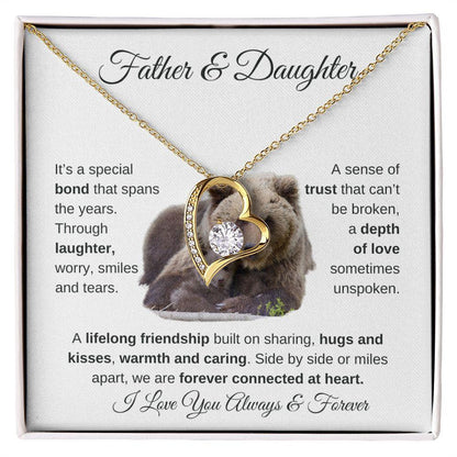 Father & Daughter | Forever Connected At Heart | Forever Love Necklace - ALL4THEGIFTOFIT