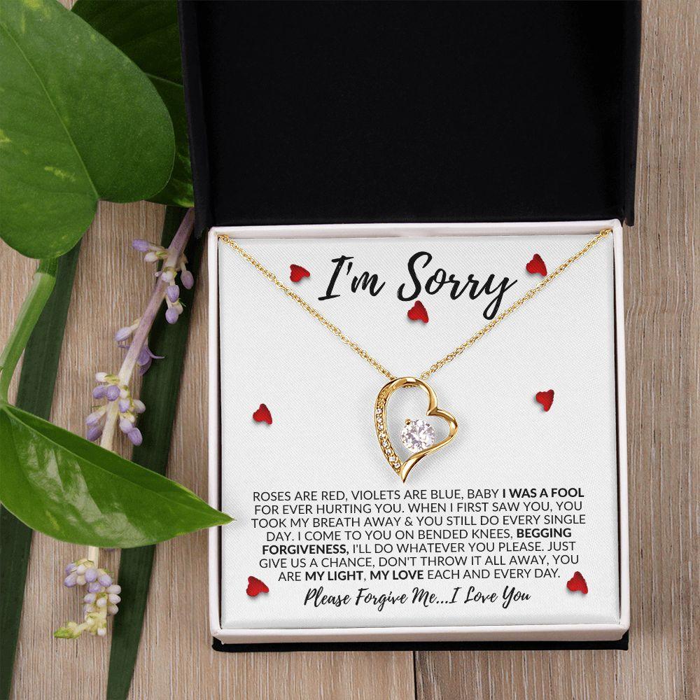 I'm Sorry - Please Forgive Me | Forever Love Necklace - Gift for Wife, Soulmate, Fiancée, Girlfriend - ALL4THEGIFTOFIT