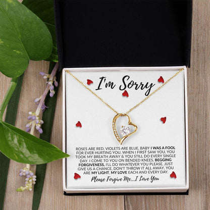 I'm Sorry - Please Forgive Me | Forever Love Necklace - Gift for Wife, Soulmate, Fiancée, Girlfriend - ALL4THEGIFTOFIT