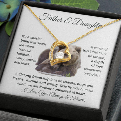 Father & Daughter | Forever Connected At Heart | Forever Love Necklace - ALL4THEGIFTOFIT