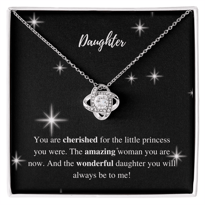 Daughter | You are Cherished | Love Knot Necklace - ALL4THEGIFTOFIT