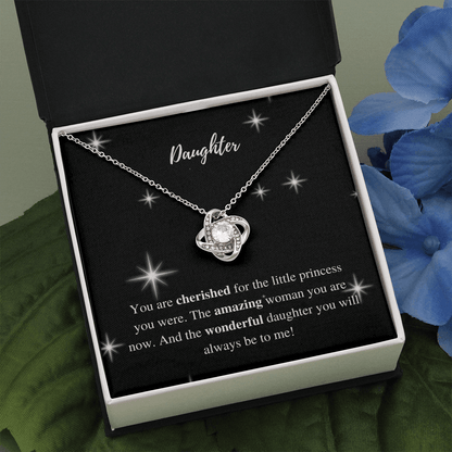 Daughter | You are Cherished | Love Knot Necklace - ALL4THEGIFTOFIT