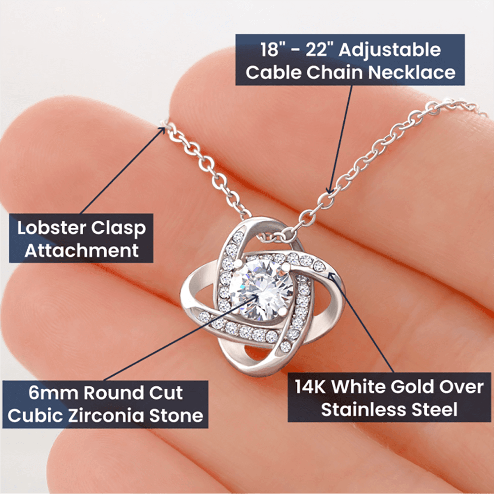 Daughter | You are Cherished | Love Knot Necklace - ALL4THEGIFTOFIT