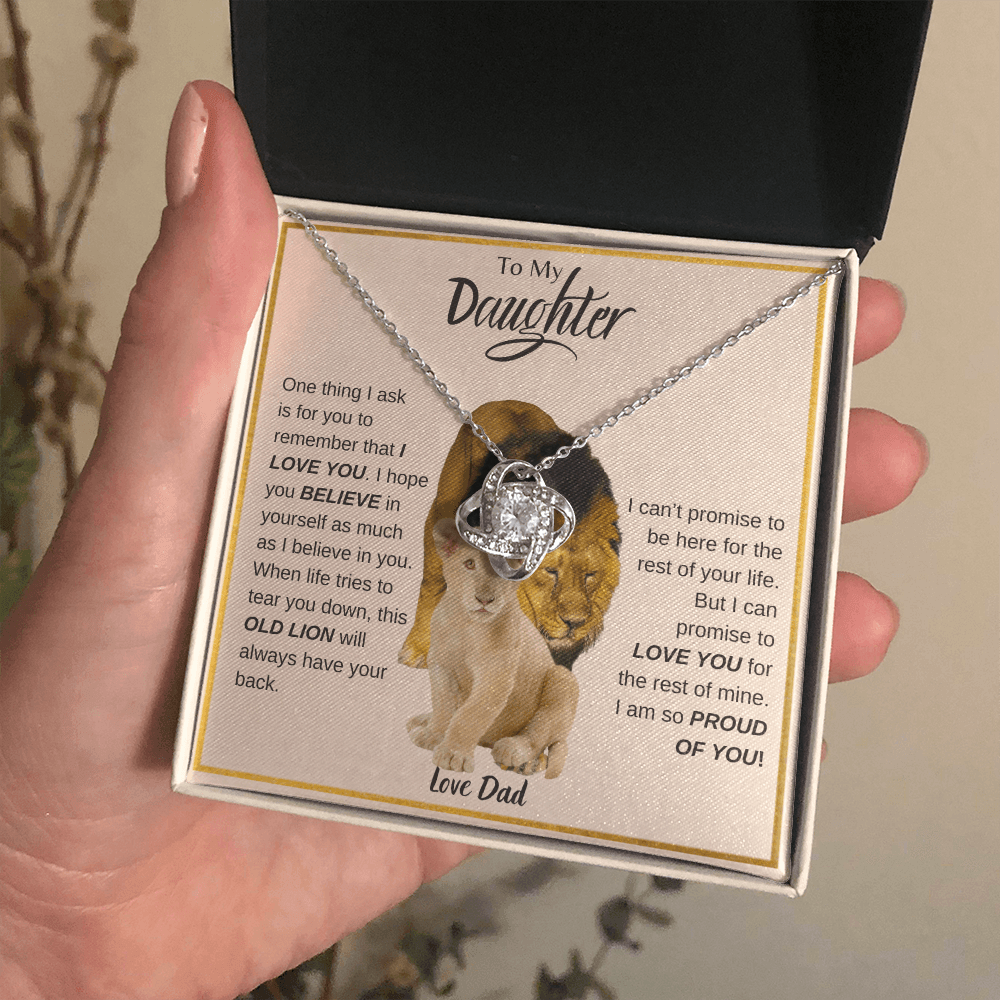 To My Daughter | Proud To Be Your Dad | Love Knot Necklace - ALL4THEGIFTOFIT