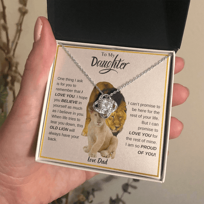 To My Daughter | Proud To Be Your Dad | Love Knot Necklace - ALL4THEGIFTOFIT