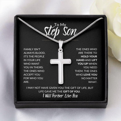 To My Step Son | You are my Greatest Gift | Cross Necklace - ALL4THEGIFTOFIT
