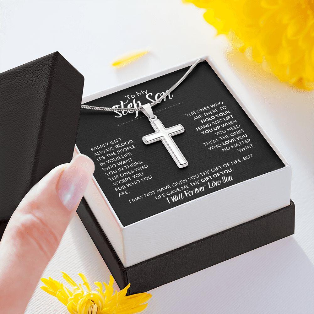 To My Step Son | You are my Greatest Gift | Cross Necklace - ALL4THEGIFTOFIT