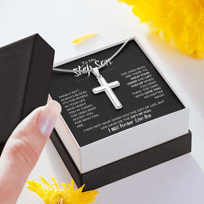 To My Step Son | You are my Greatest Gift | Cross Necklace - ALL4THEGIFTOFIT