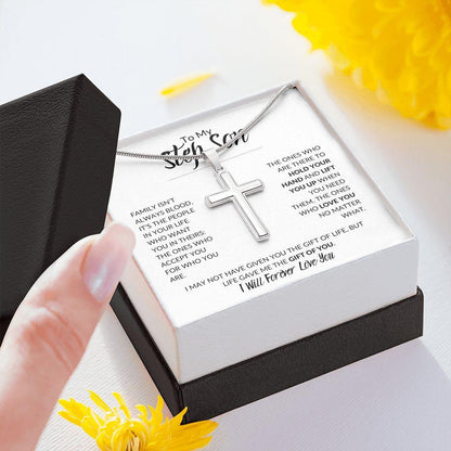 To My Step Son | I Will Forever Love You | Cross Necklace - ALL4THEGIFTOFIT