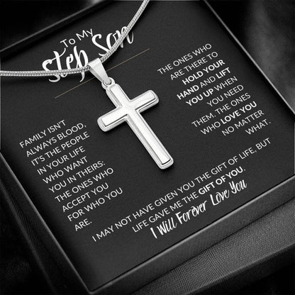 To My Step Son | You are my Greatest Gift | Cross Necklace - ALL4THEGIFTOFIT