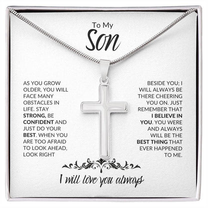 To My Son | I Believe In You | Cross Necklace - ALL4THEGIFTOFIT