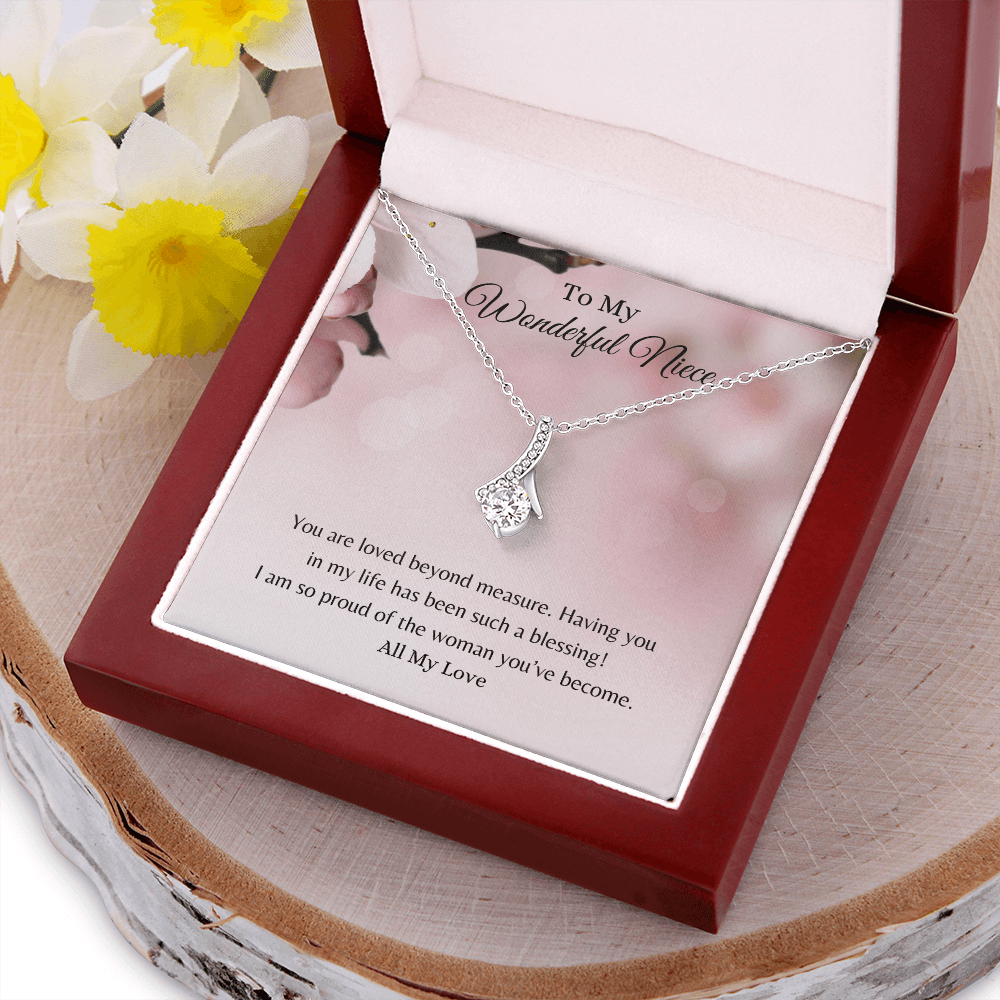 To My Wonderful Niece | You are Loved Beyond Measure | Alluring Beauty Necklace - ALL4THEGIFTOFIT