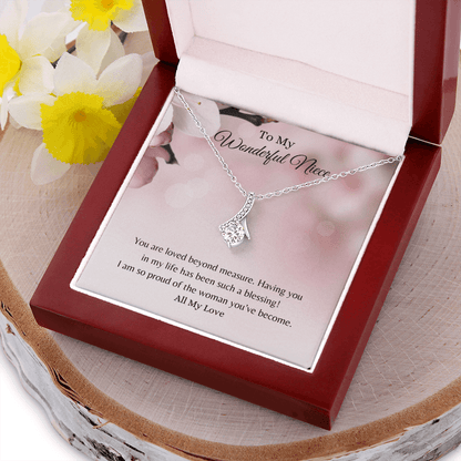 To My Wonderful Niece | You are Loved Beyond Measure | Alluring Beauty Necklace - ALL4THEGIFTOFIT
