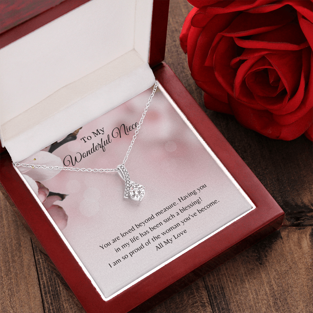 To My Wonderful Niece | You are Loved Beyond Measure | Alluring Beauty Necklace - ALL4THEGIFTOFIT