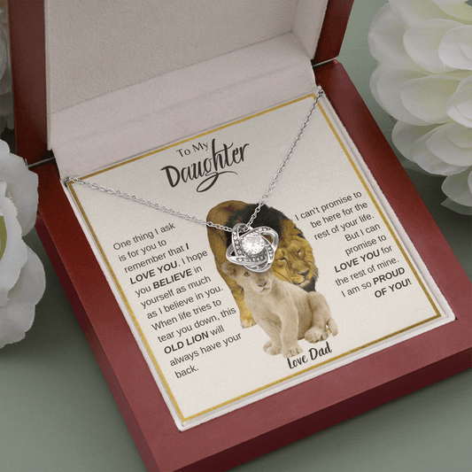 To My Daughter | Proud To Be Your Dad | Love Knot Necklace - ALL4THEGIFTOFIT