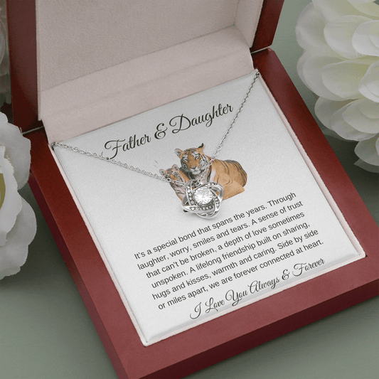 Father & Daughter | We are Forever Connected at Heart | Love Knot Necklace - ALL4THEGIFTOFIT