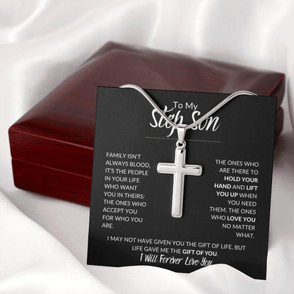 To My Step Son | You are my Greatest Gift | Cross Necklace - ALL4THEGIFTOFIT