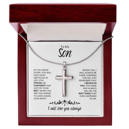 To My Son | I Believe In You | Cross Necklace - ALL4THEGIFTOFIT
