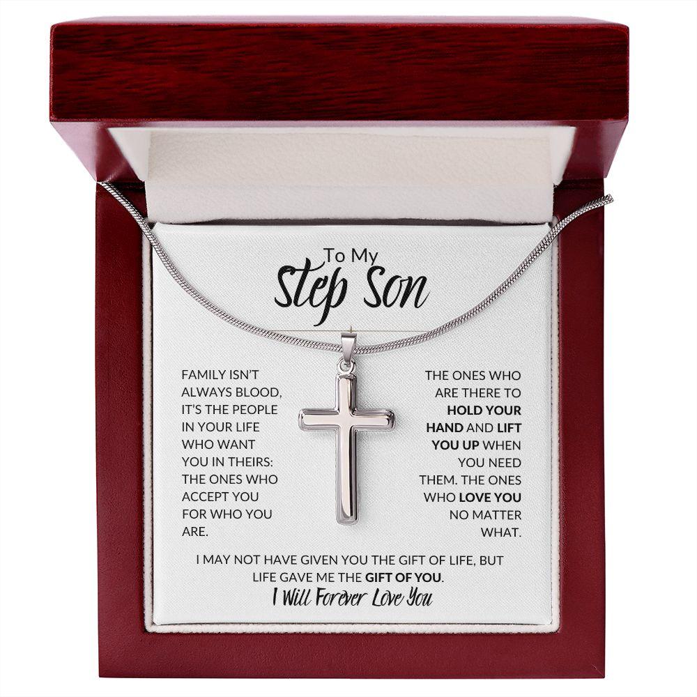 To My Step Son | I Will Forever Love You | Cross Necklace - ALL4THEGIFTOFIT